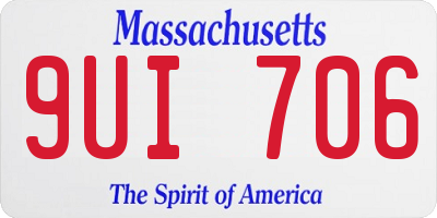 MA license plate 9UI706