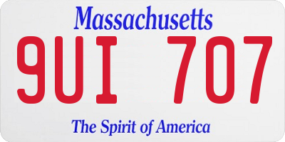 MA license plate 9UI707