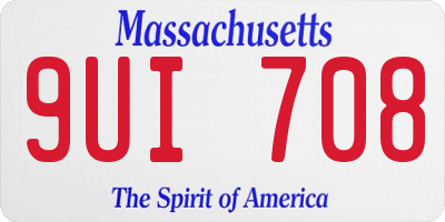 MA license plate 9UI708