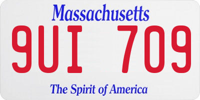 MA license plate 9UI709
