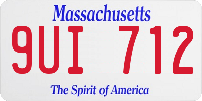 MA license plate 9UI712
