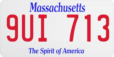 MA license plate 9UI713