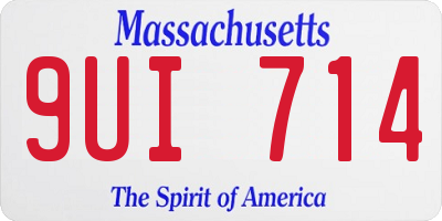 MA license plate 9UI714