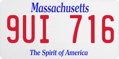 MA license plate 9UI716