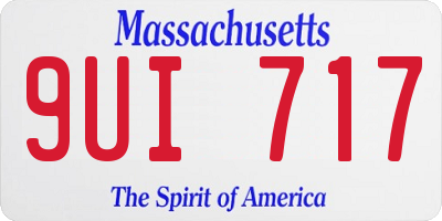MA license plate 9UI717