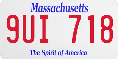 MA license plate 9UI718