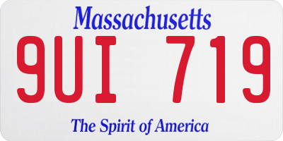 MA license plate 9UI719