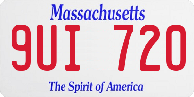 MA license plate 9UI720