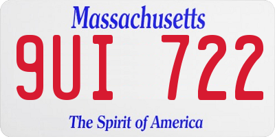 MA license plate 9UI722