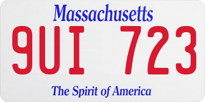 MA license plate 9UI723