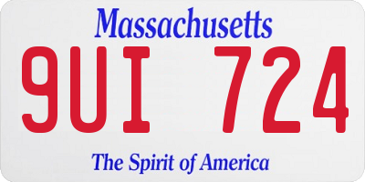 MA license plate 9UI724