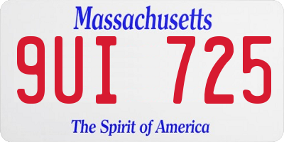 MA license plate 9UI725