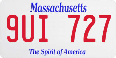 MA license plate 9UI727