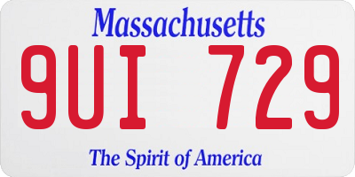 MA license plate 9UI729