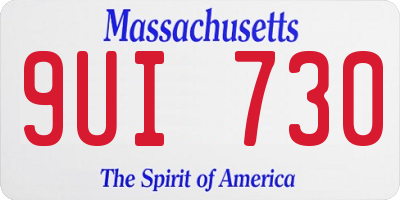 MA license plate 9UI730