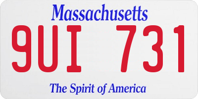 MA license plate 9UI731