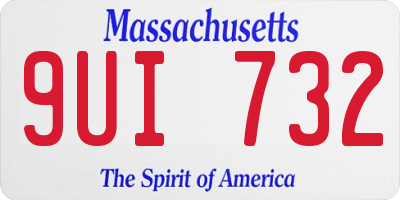 MA license plate 9UI732