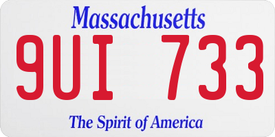 MA license plate 9UI733
