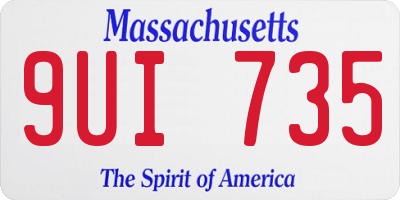 MA license plate 9UI735