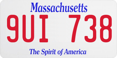MA license plate 9UI738