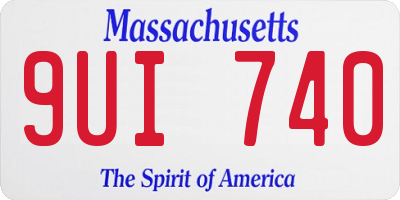 MA license plate 9UI740