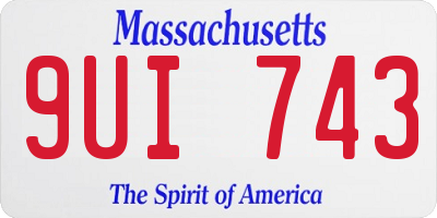 MA license plate 9UI743