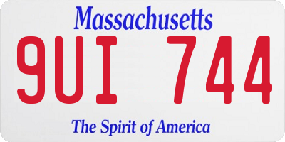 MA license plate 9UI744