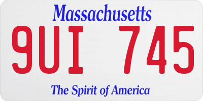 MA license plate 9UI745