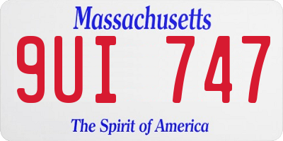 MA license plate 9UI747