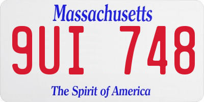 MA license plate 9UI748