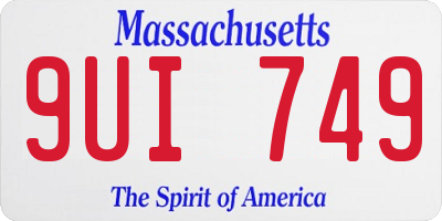 MA license plate 9UI749