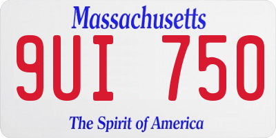 MA license plate 9UI750