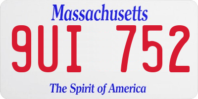 MA license plate 9UI752