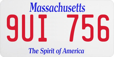 MA license plate 9UI756