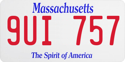 MA license plate 9UI757