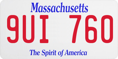 MA license plate 9UI760
