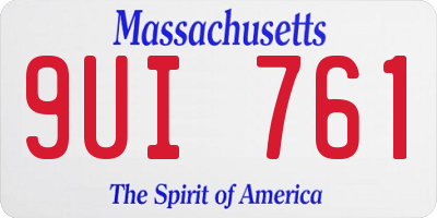 MA license plate 9UI761