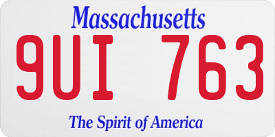 MA license plate 9UI763