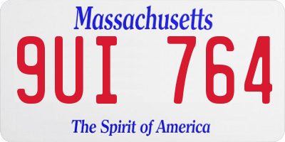 MA license plate 9UI764