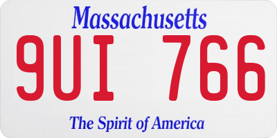 MA license plate 9UI766