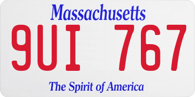 MA license plate 9UI767