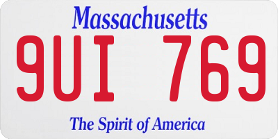 MA license plate 9UI769