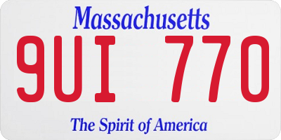 MA license plate 9UI770