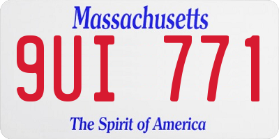 MA license plate 9UI771