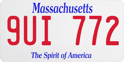 MA license plate 9UI772