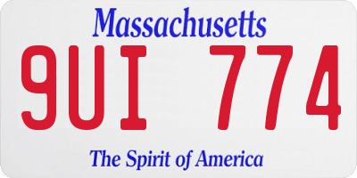 MA license plate 9UI774