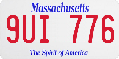 MA license plate 9UI776