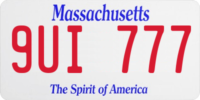 MA license plate 9UI777