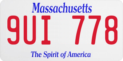 MA license plate 9UI778