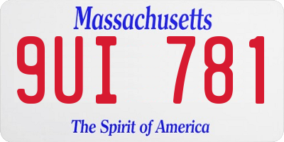 MA license plate 9UI781